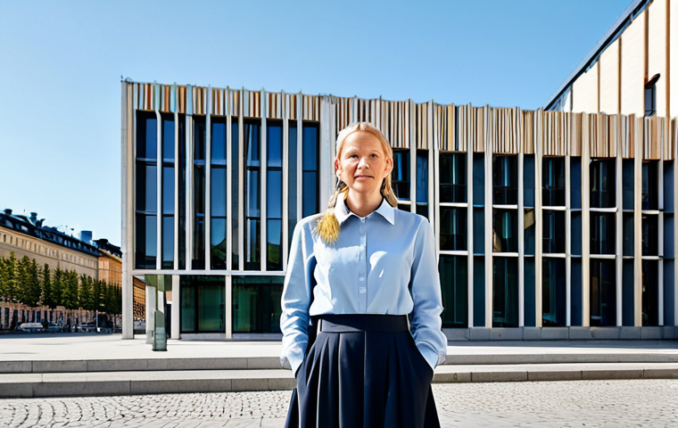 **
"A professional Swedish architect in a modest, stylish dress, standing in front of a modern, eco-friendly building in Stockholm, fully clothed, appropriate attire, safe for work, perfect anatomy, natural proportions, architectural photography, high quality, daytime, clear sky"
**