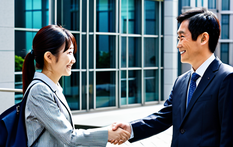 Professional Networking Event in Tokyo**
"A fully clothed professional in modest business attire, shaking hands with a Japanese colleague at a brightly lit networking event in Tokyo. The background includes modern office buildings and a diverse group of professionals engaged in conversation. Safe for work, appropriate content, perfect anatomy, well-formed hands, professional, high quality."
**