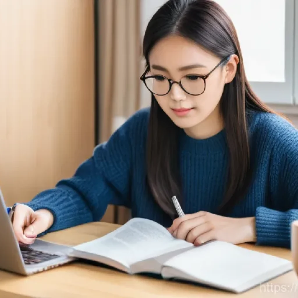 JLPT 실전 모의고사 활용 경험담 - A young adult (20s, gender-neutral) is deeply focused on studying for the Japanese Language Proficie...