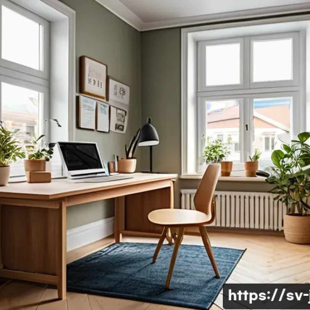 JLPT 시험의 주요 변화와 대비책 - A detailed study scene set in a cozy Swedish home office, featuring a young adult studying for the J...