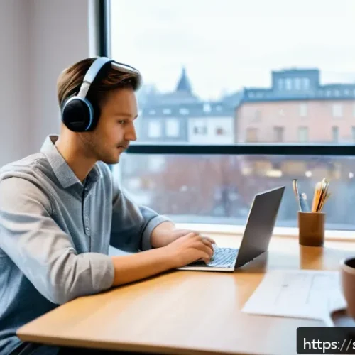 Home 33 JLPT 시험 응시 전 체크해야 할 주의사항 - A cozy, well-lit study room in a modern Swedish apartment, featuring a young adult studying Japanese...