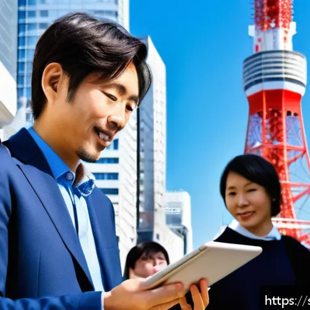 JLPT와 관광가이드 자격증 연계 활용 - A professional Japanese tourist guide speaking fluently with a diverse group of international touris...