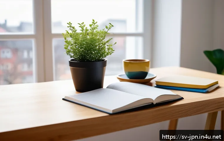 JLPT와 일본어 고급 문법 학습법 - A cozy modern study room in a Swedish apartment with a young adult sitting at a wooden desk, surroun...